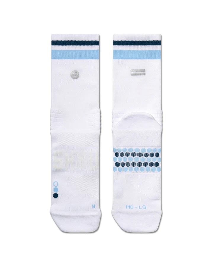 SHYU Racing Half Crew Socks - White/Chapel/Hill