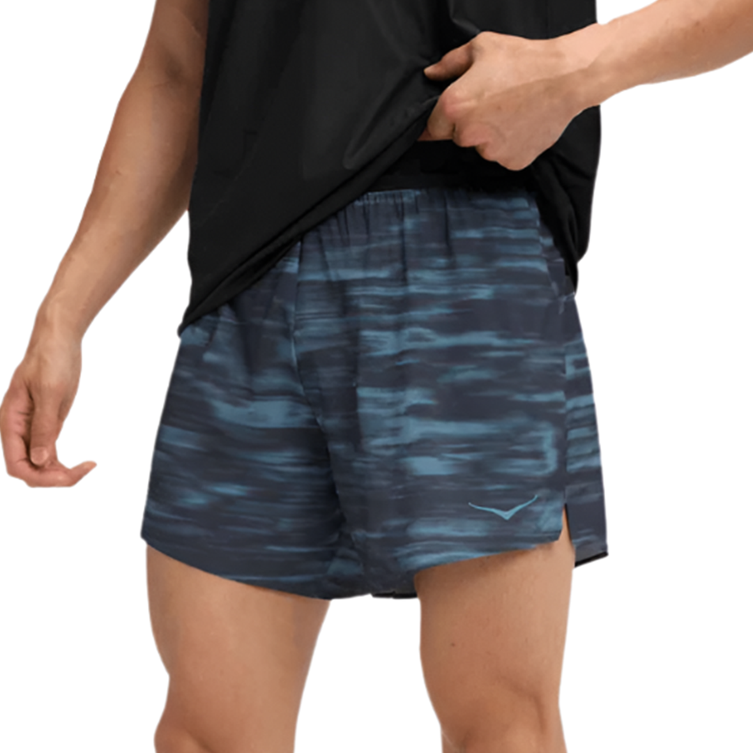 Hoka Mens Glide 5" Short with Brief - Blue Blurr