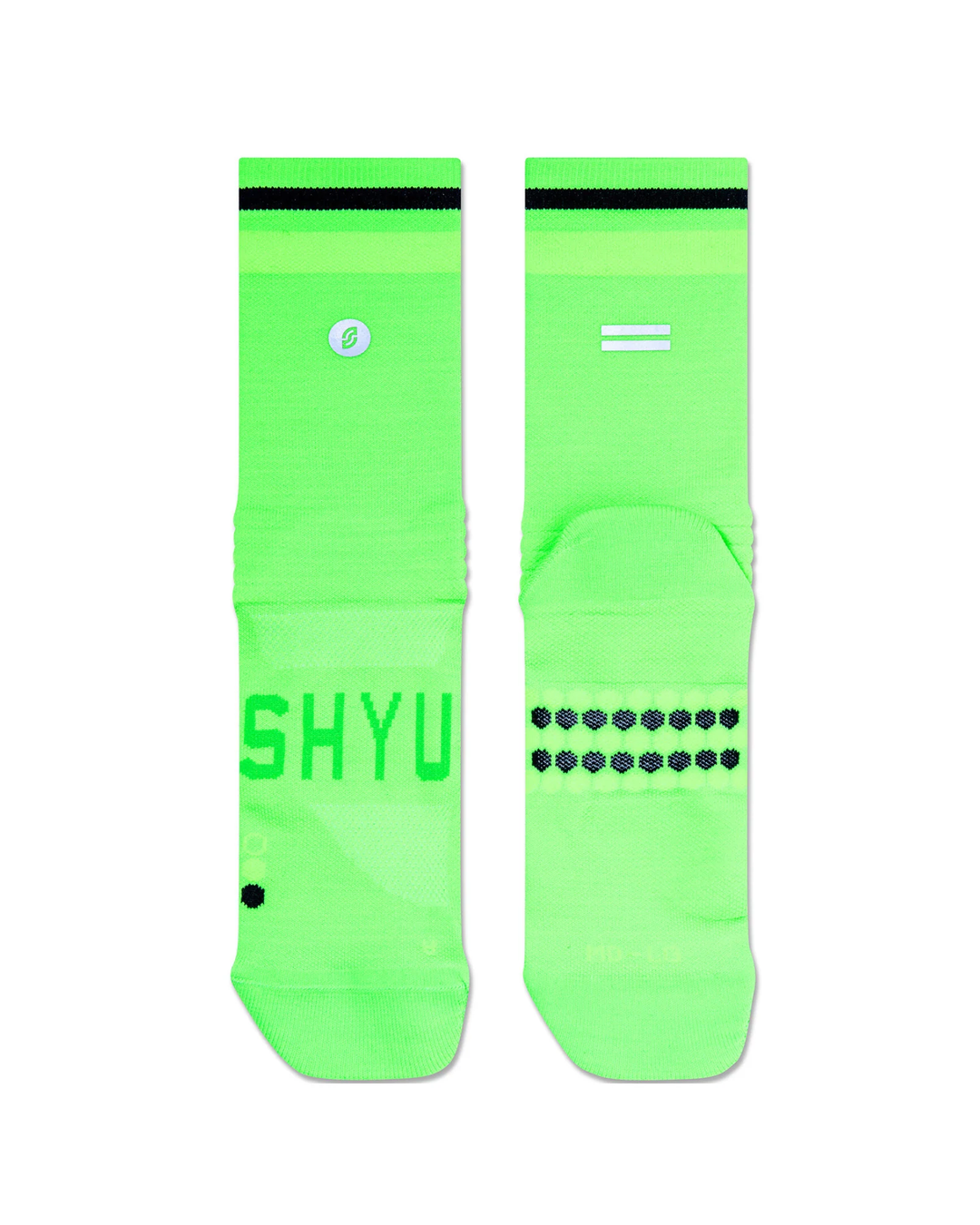 SHYU Racing Half Crew Socks - Acid/Green/Black