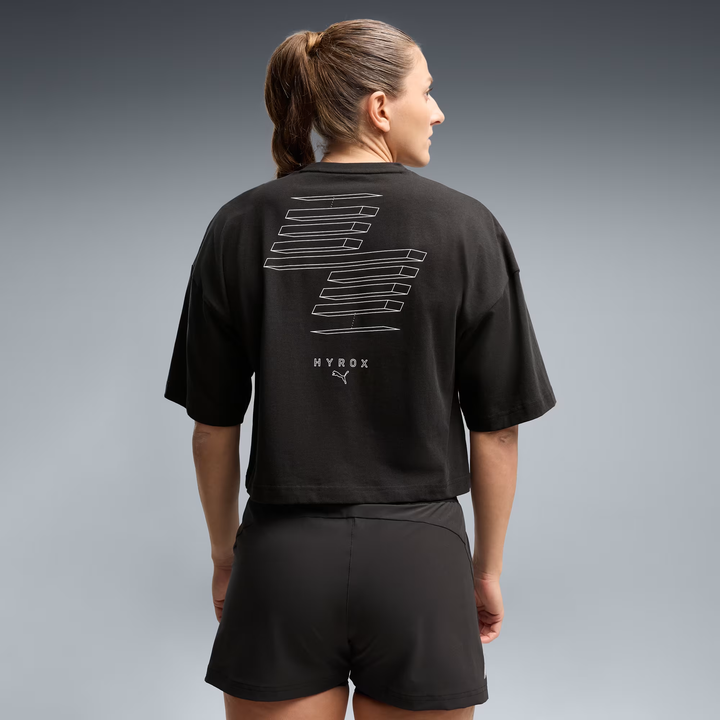 Puma x Hyrox Womens Cropped Lifestyle Tee - Puma Black - AW26