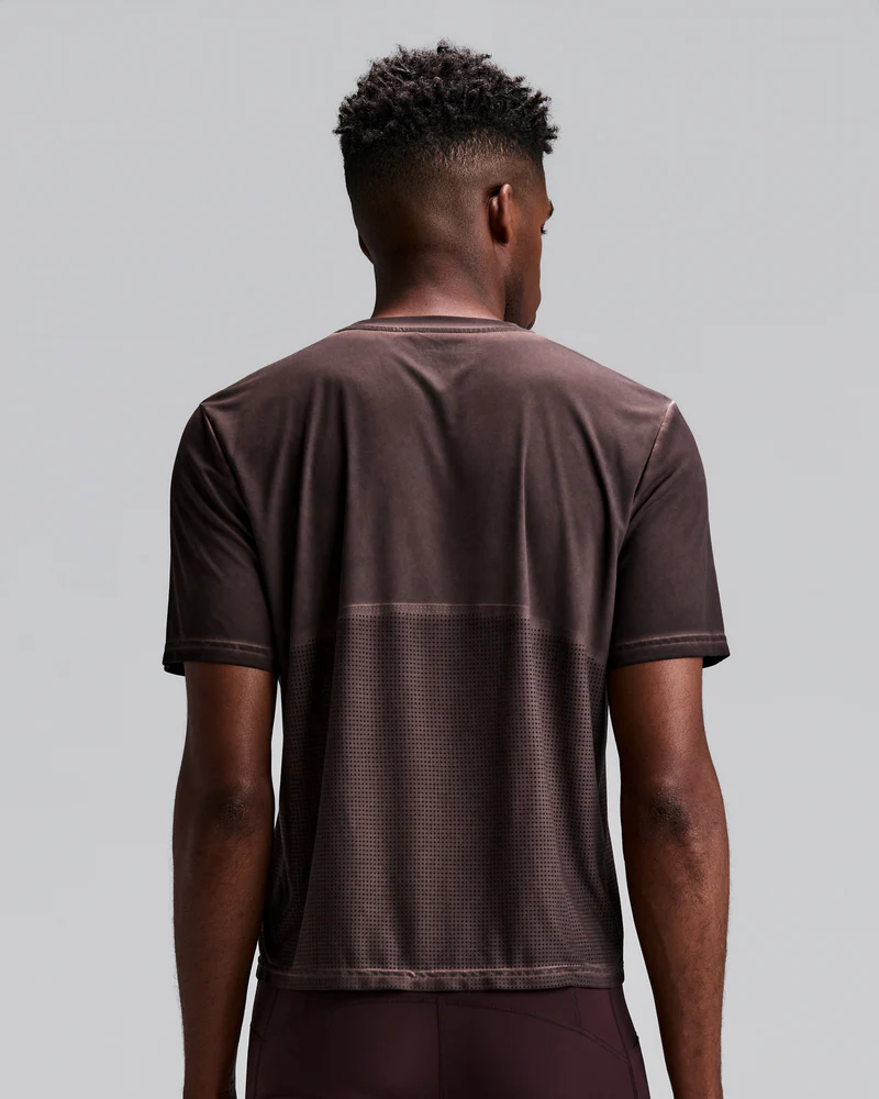 Bandit Men's FrioSoft Perforated Box Tee - Micro Geo Gradient - Espresso - AW26