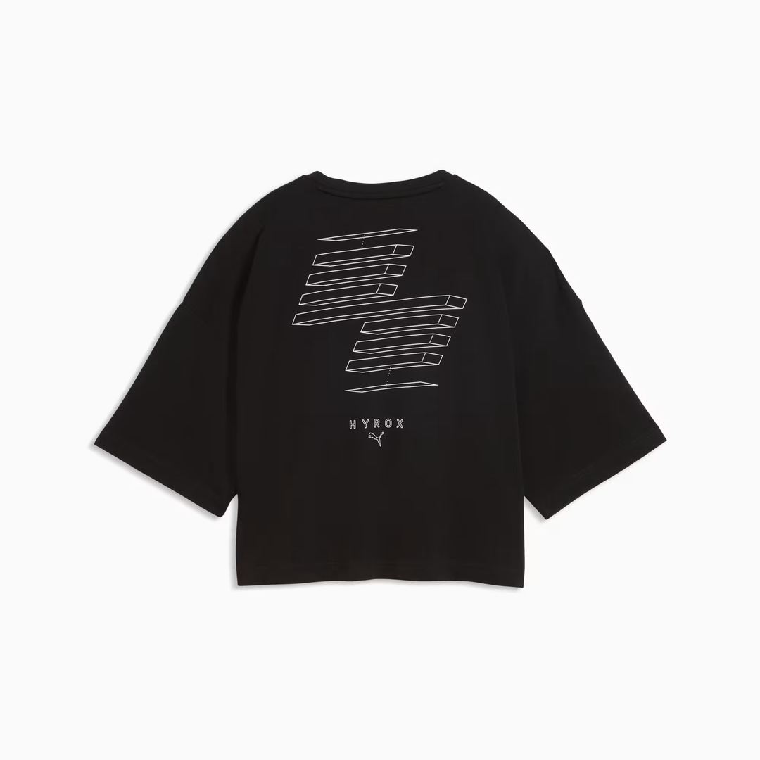 Puma x Hyrox Womens Cropped Lifestyle Tee - Puma Black - AW26
