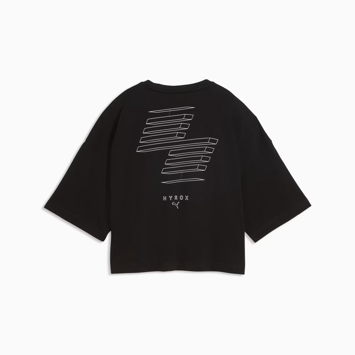 Puma x Hyrox Womens Cropped Lifestyle Tee - Puma Black - AW26