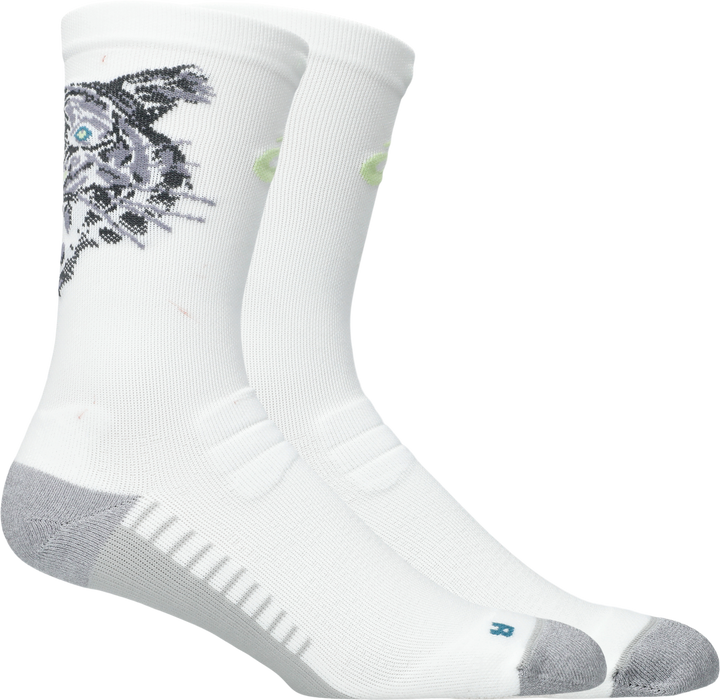 Asics Performance Run Sock Crew - Brilliant White/Illuminate Yellow/Foggy Teal - AW26