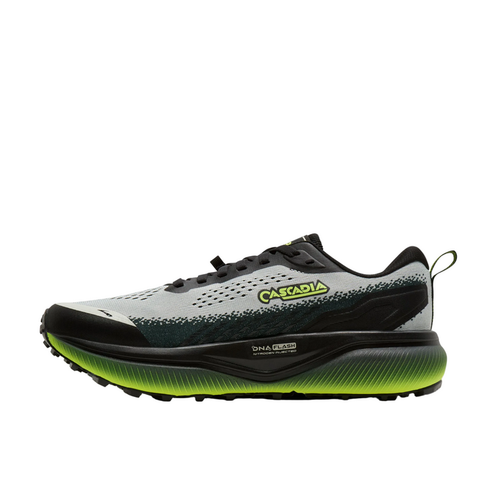 Brooks Mens Cascadia 20 Wide - 2E Width - Grey/Black/Nightlife - Trail - AW26