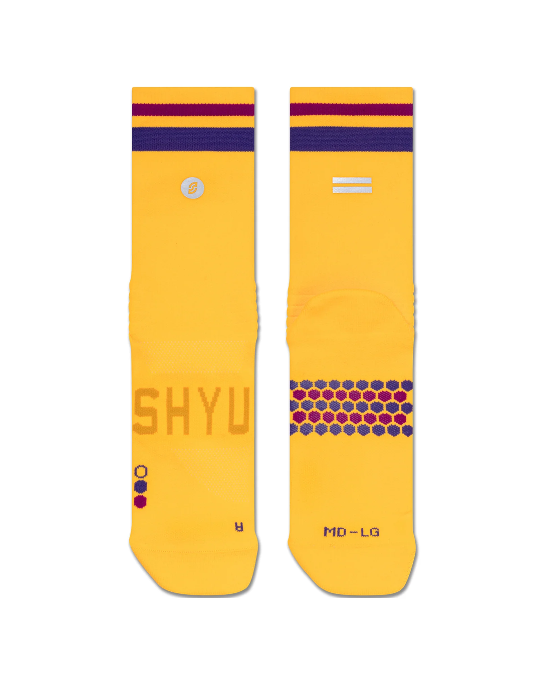 SHYU Racing Half Crew Socks - Amber/Eggplant/Claret
