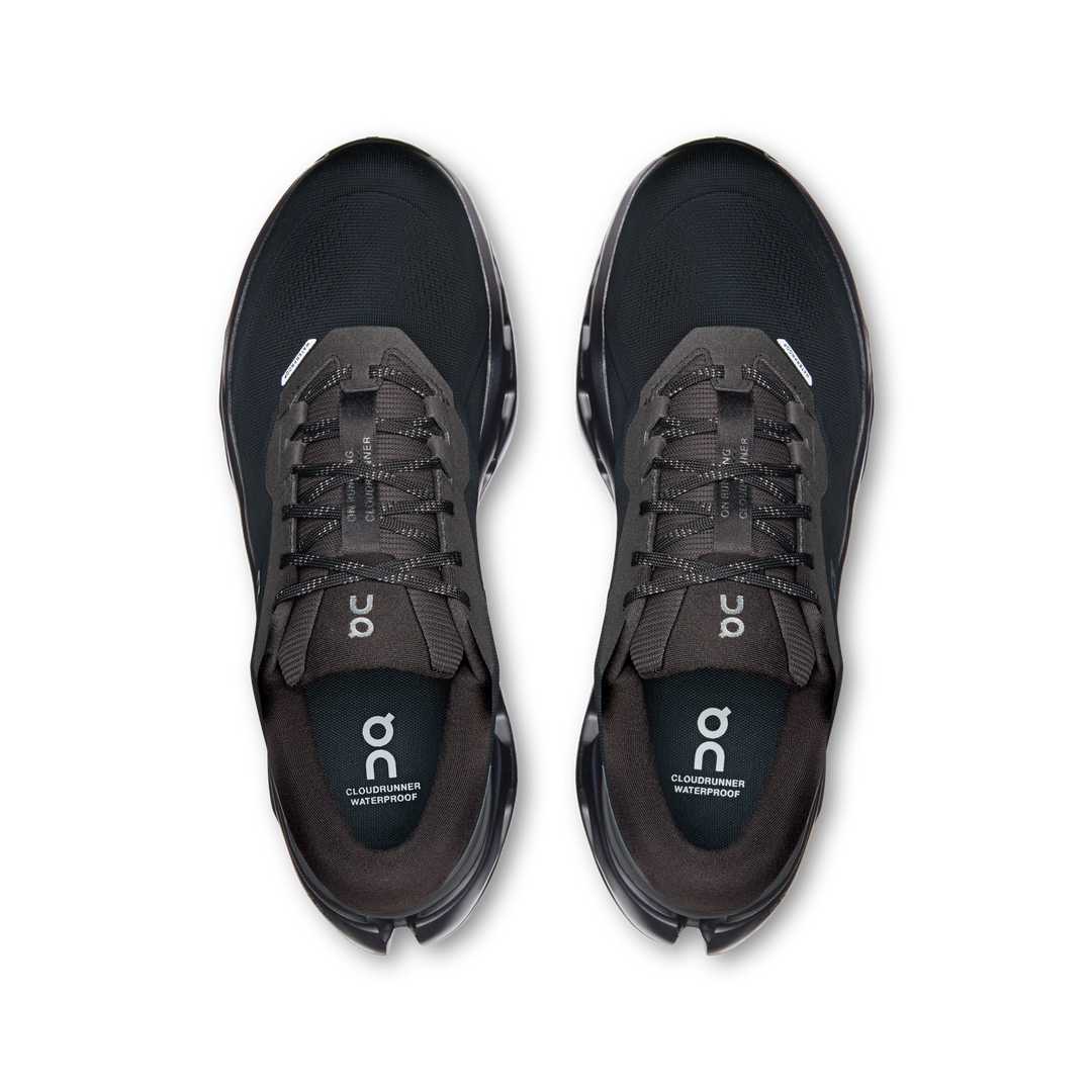 ON Mens Cloudrunner 3 Waterproof - Black/Black - Stability - AW26