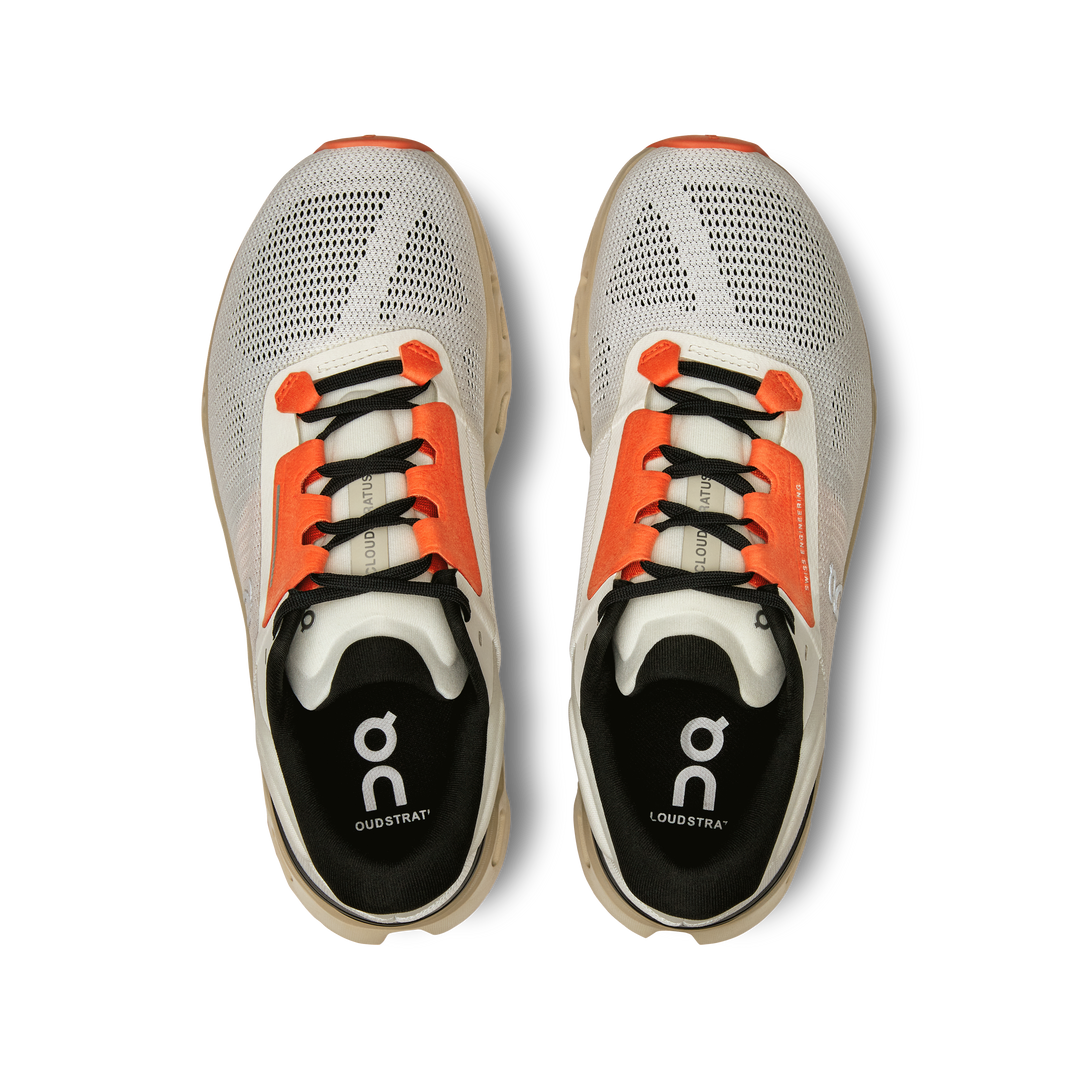ON Womens Cloudstratus 3 - Undyed-White/Sand