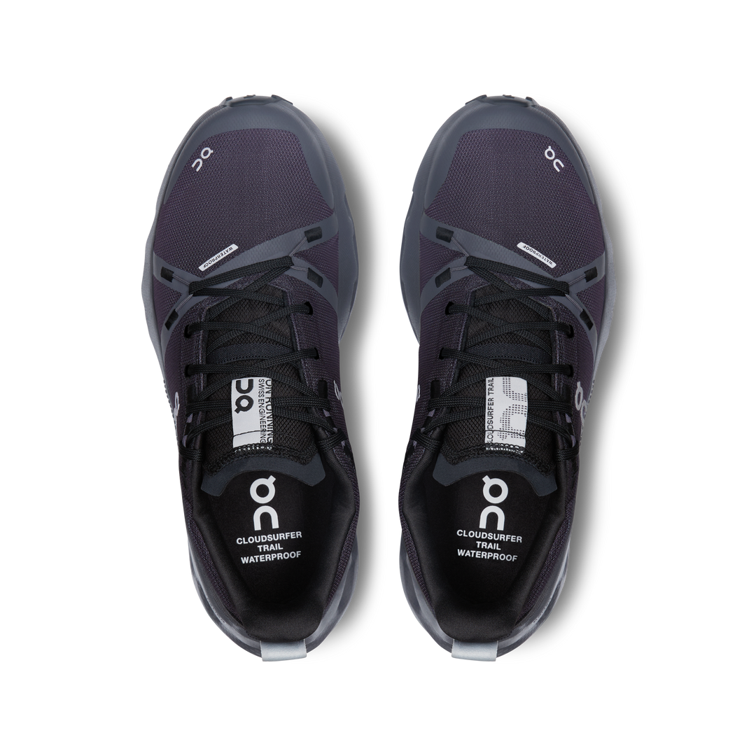 ON Womens Cloudsurfer Trail WP - Black/Eclipse - Trail
