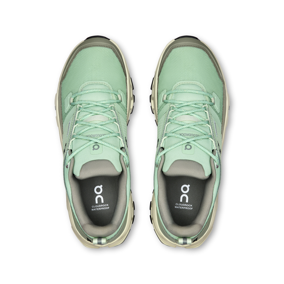 ON Womens Cloudrock Low Waterproof - Mineral/Aloe - Trail - SS25
