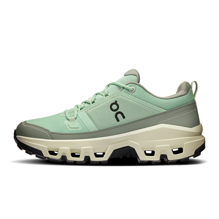 ON Womens Cloudrock Low Waterproof - Mineral/Aloe - Trail - SS25