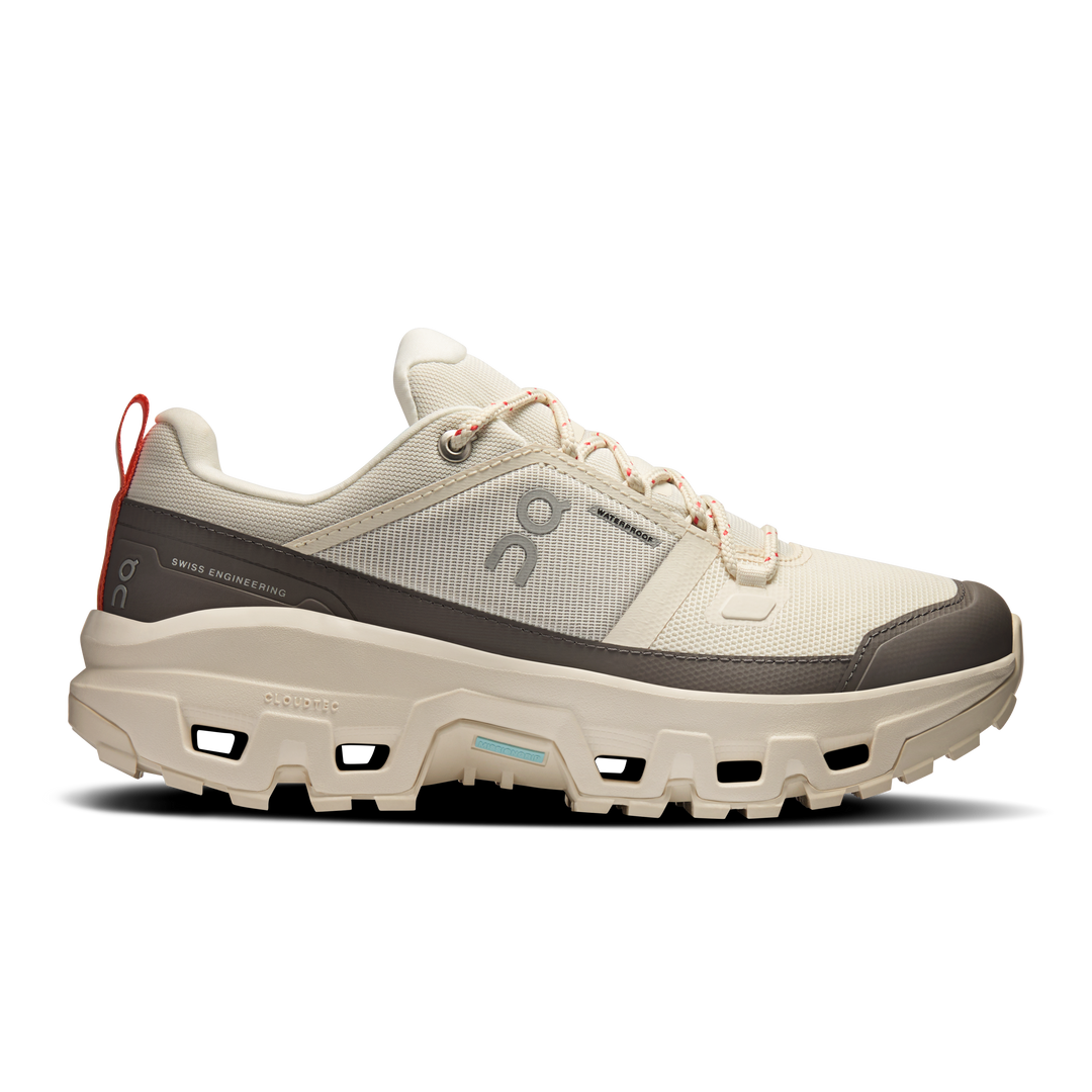 ON Womens Cloudrock Low Waterproof - Ivory/Ivory - Trail - AW25
