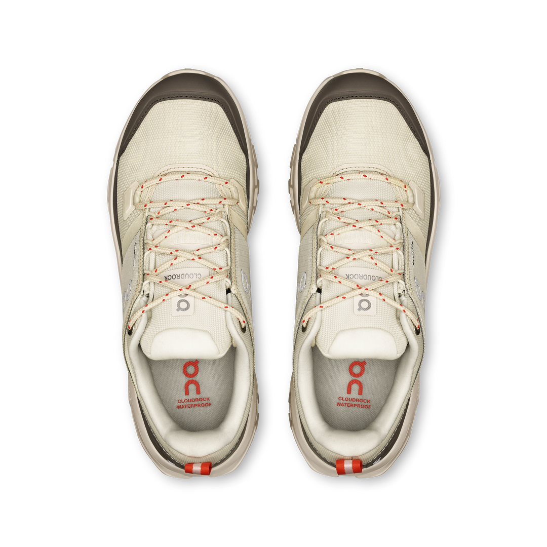 ON Womens Cloudrock Low Waterproof - Ivory/Ivory - Trail - AW25