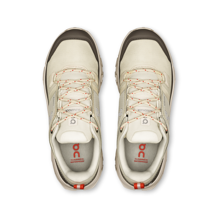 ON Womens Cloudrock Low Waterproof - Ivory/Ivory - Trail - AW25