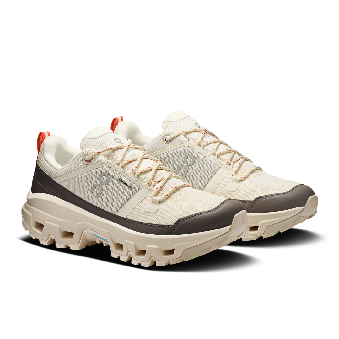 ON Womens Cloudrock Low Waterproof - Ivory/Ivory - Trail - AW25