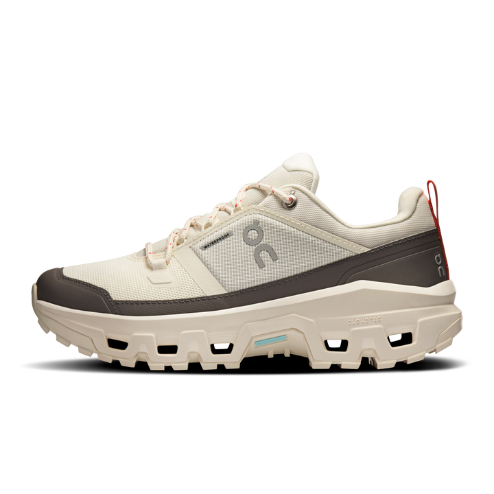 ON Womens Cloudrock Low Waterproof - Ivory/Ivory - Trail - AW25