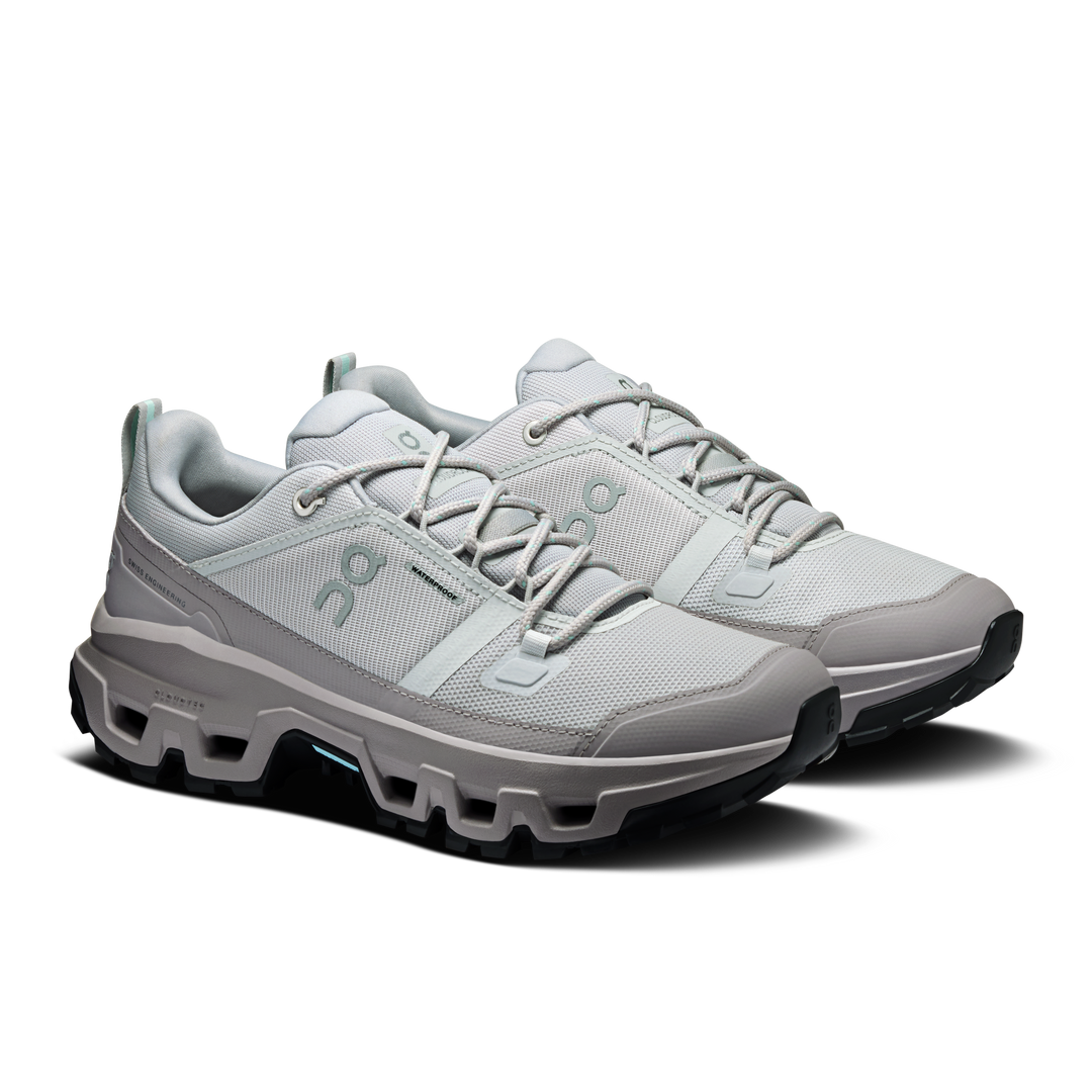 ON Womens Cloudrock Low Waterproof - Glacier/Ore - Trail - AW26