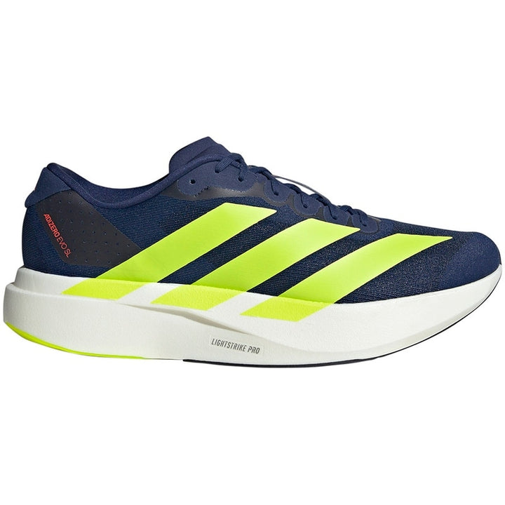Adidas Mens Adizero Evo SL - Dark Blue/Solar Slime/Lucid Red - Neutral - SS25
