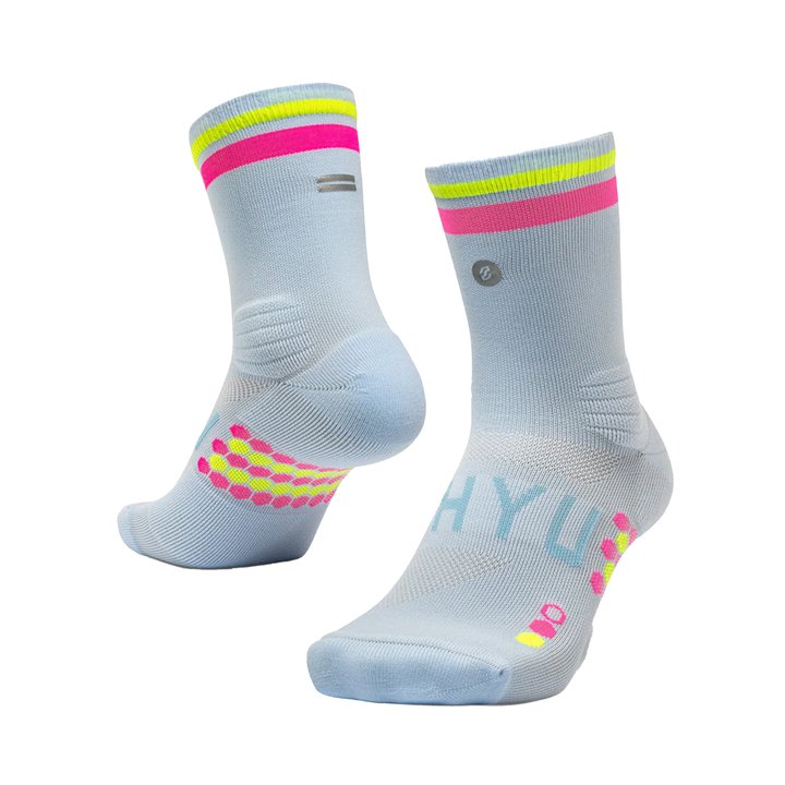 SHYU Racing Half Crew Socks - Sky/Pink/Neon