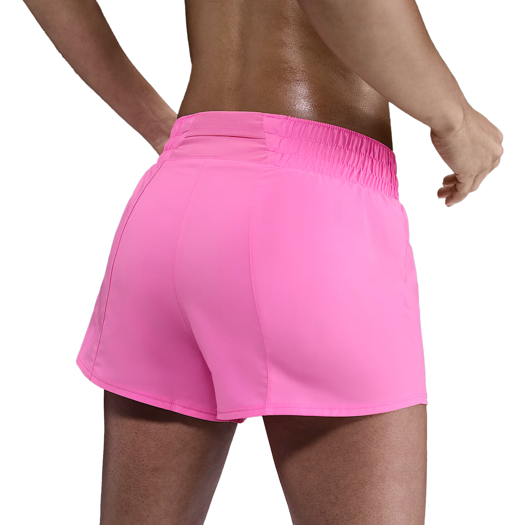 Nike One Women's Dri-FIT Mid-Rise 3" Brief-Lined Swoosh Short - Playful Pink/White