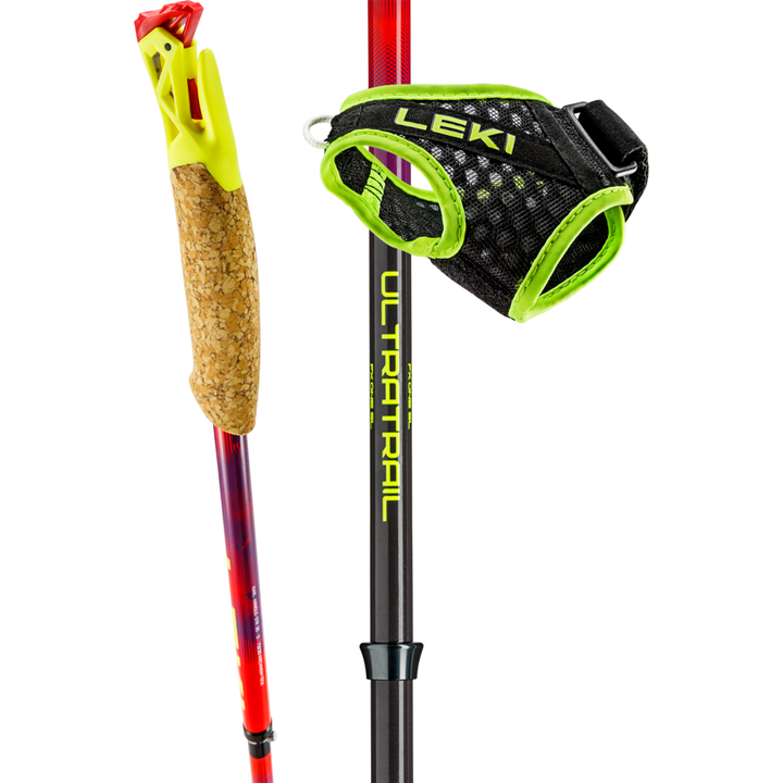 Leki Ultratrail FX.One SL (Super Lite) Trail Running Poles - Bright Red/Violet/Neon Yellow