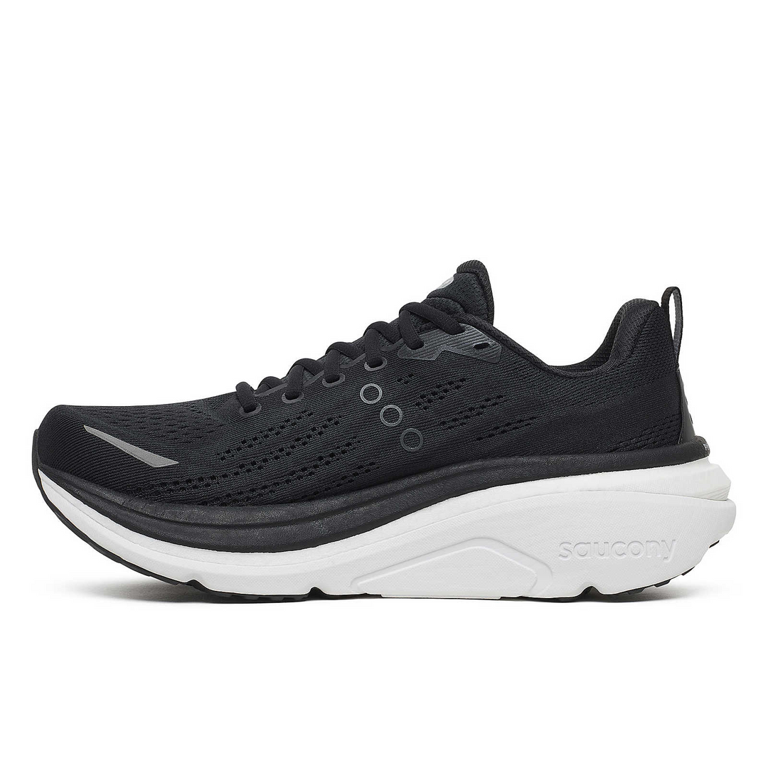 Saucony Mens Hurricane 25 Wide - 2E Width - Black/White - Stability - AW25