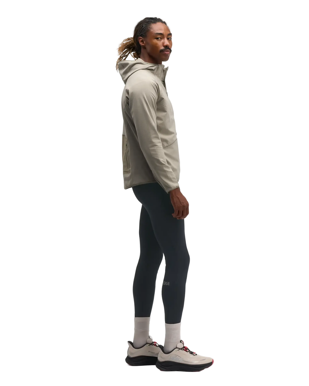 Hoka Mens Skyglow Half Zip - Pebble Grey - AW26