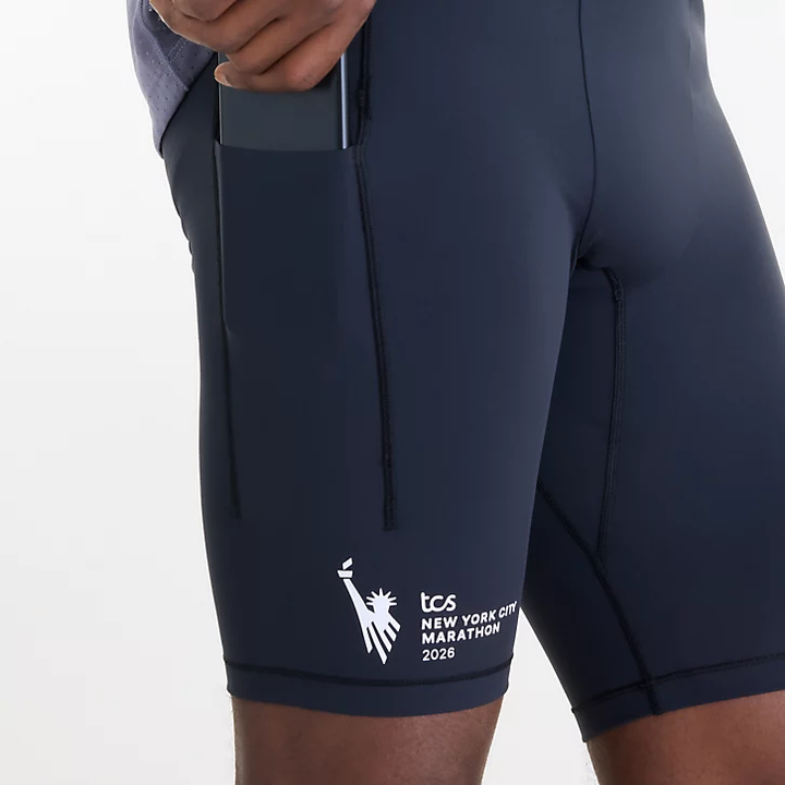 New Balance Mens NYC Marathon RC Pocket Half Tight 9" - Black