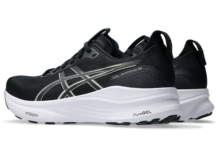 Asics Mens Gel Kayano 32 Extra Wide - 4E Width - Black/White - Stability - AW25