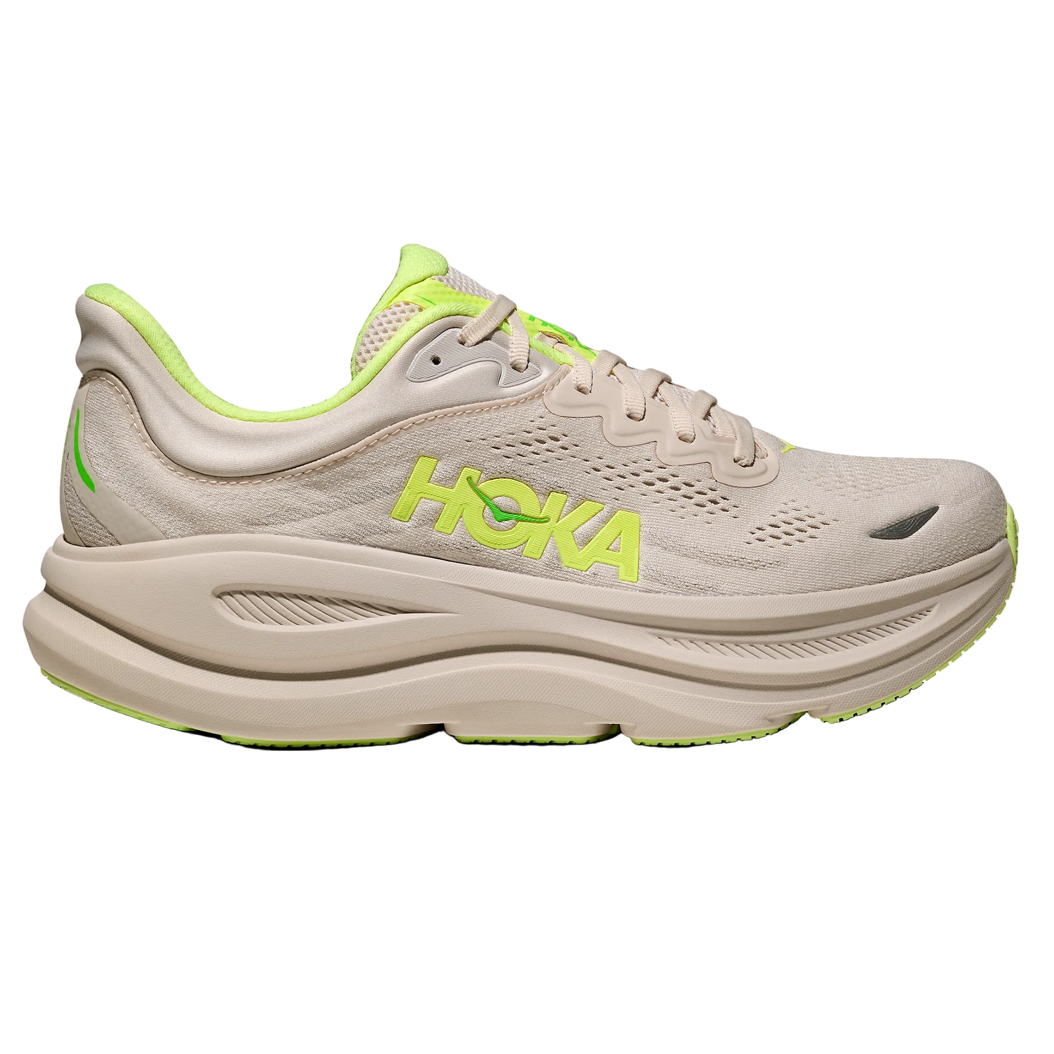 Hoka Mens Bondi 9 - Grout/Neon Yuzu - Neutral - SS26