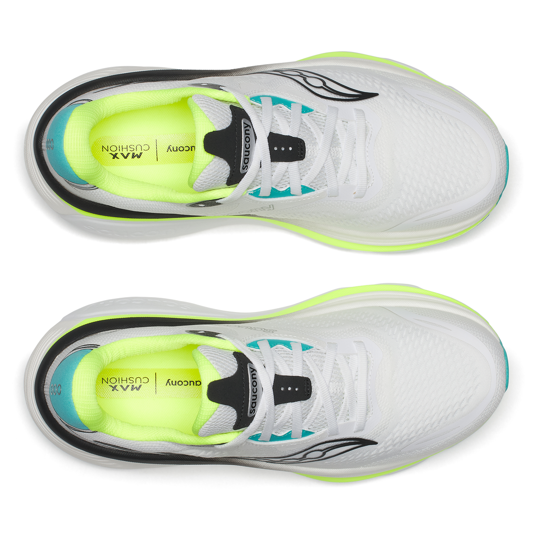 Saucony Mens Hurricane 26 - White/Citron- Stability - AW26