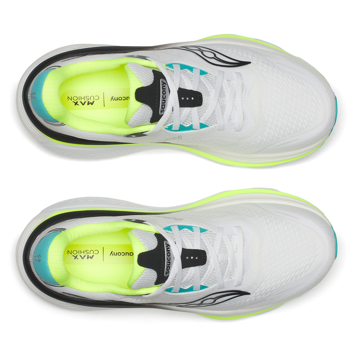 Saucony Mens Hurricane 26 - White/Citron- Stability - AW26