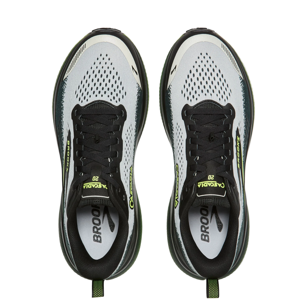 Brooks Mens Cascadia 20 Wide - 2E Width - Grey/Black/Nightlife - Trail - AW26