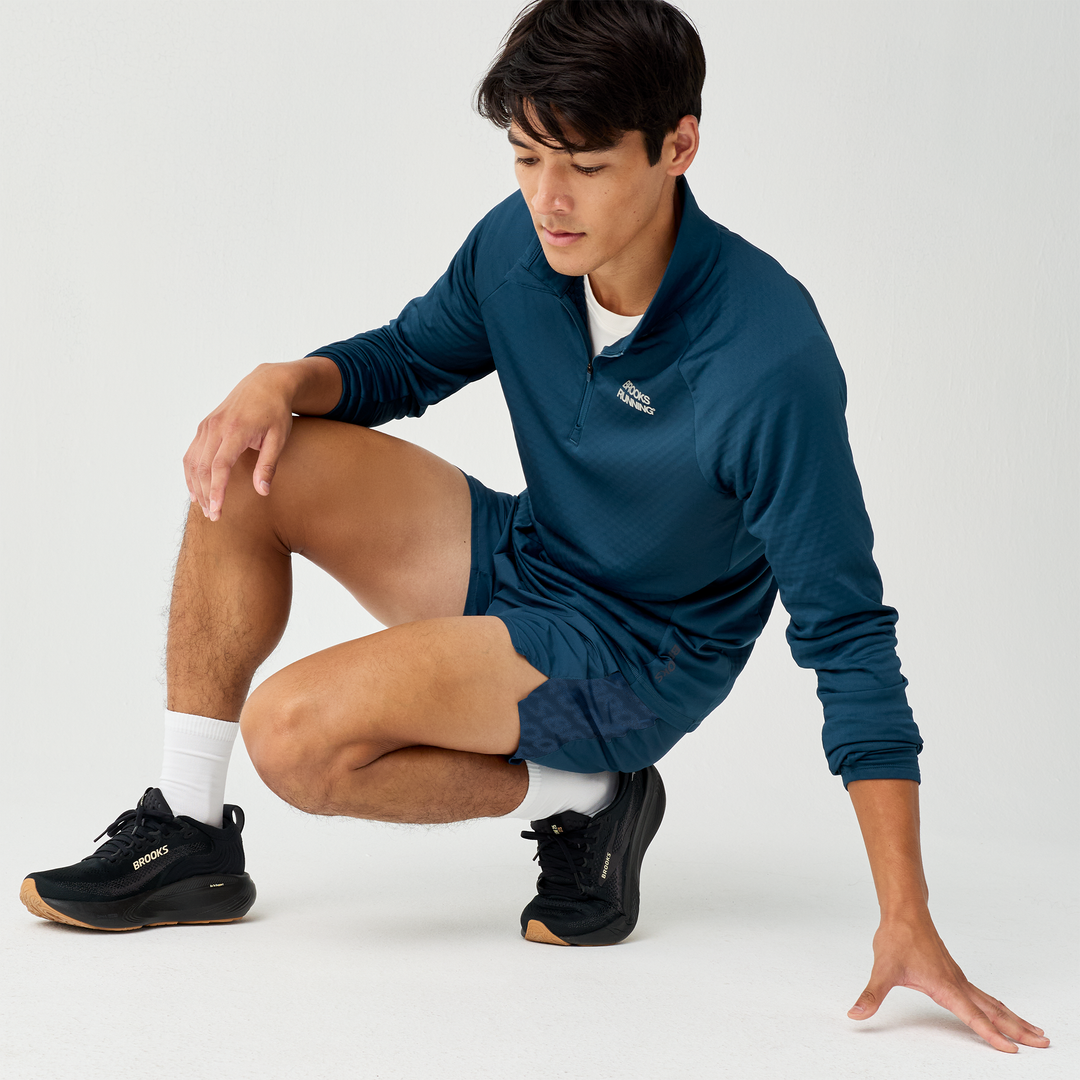 Brooks Mens Dash Short - Reflective Wordmark/Indigo - AW26