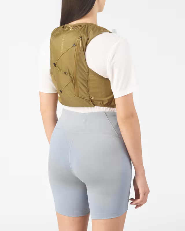 Salomon Womens Active Skin 4 Vest with Flasks - Brilliant Olive/Willow