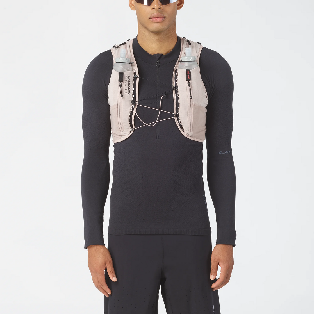 Gilet Salomon S/Lab Ultra 12 avec Flasques - Chèvre/Noir