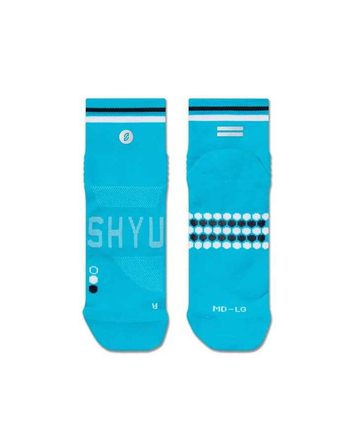 SHYU Racing Quarter Crew Socks - Lakeside/White/Night