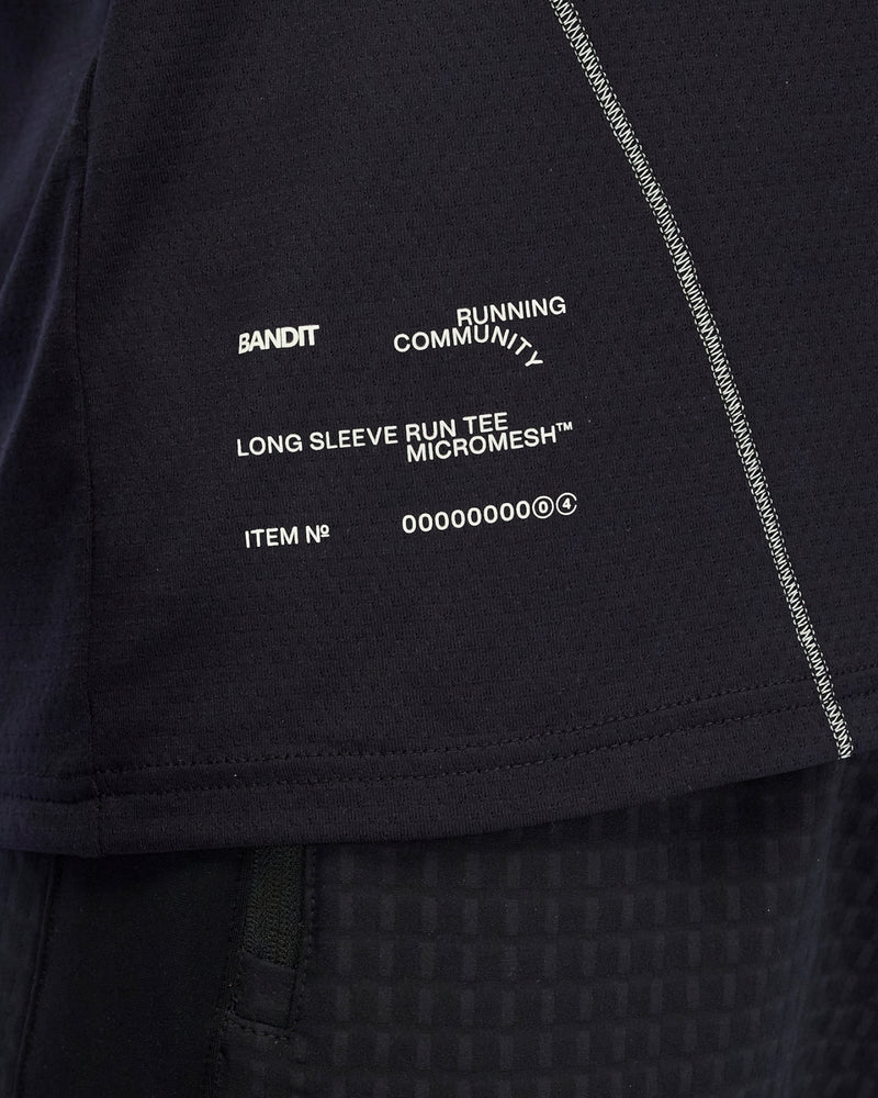 Bandit T-shirt à manches longues en micromesh Reflecto Stitch pour hommes - Bandit Black - SS26