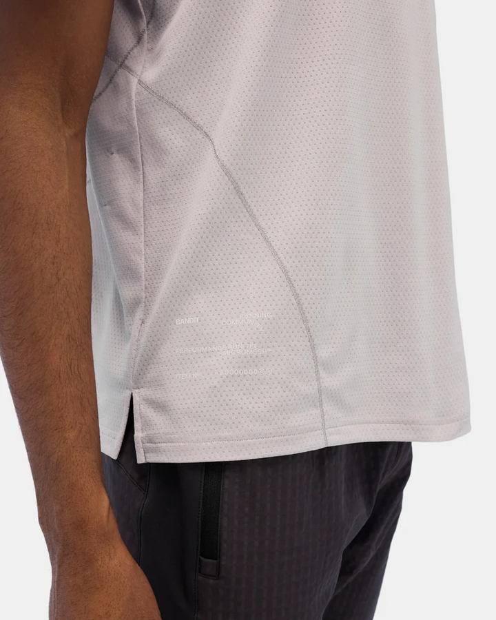 Bandit Mens Micromesh Reflecto Stitch Run Tee - Ash - SS26