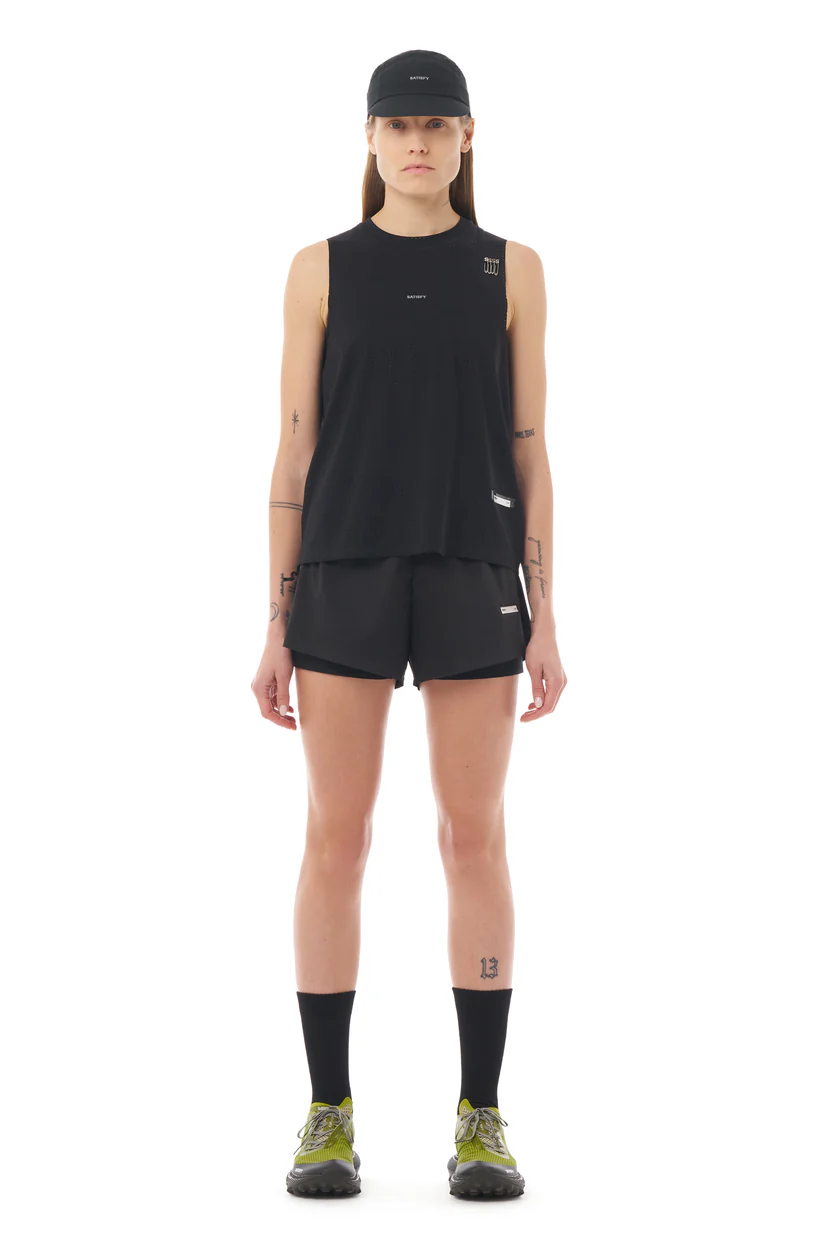 Satisfy Womens Space-O Muscle Tee - Black - SS26