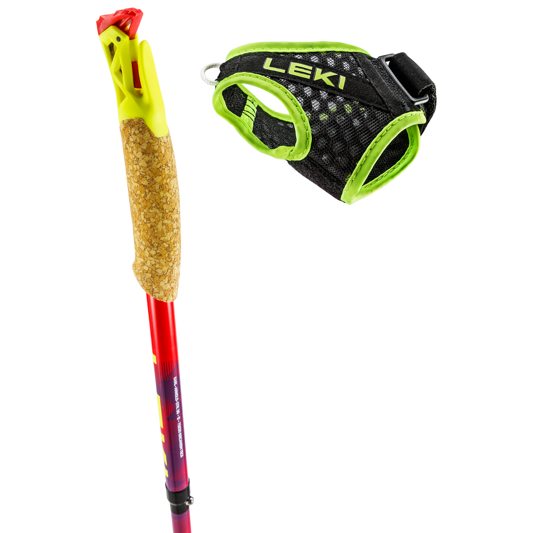 Leki Ultratrail FX.One Trail Running Poles - Bright Red/Violet/Neon Yellow