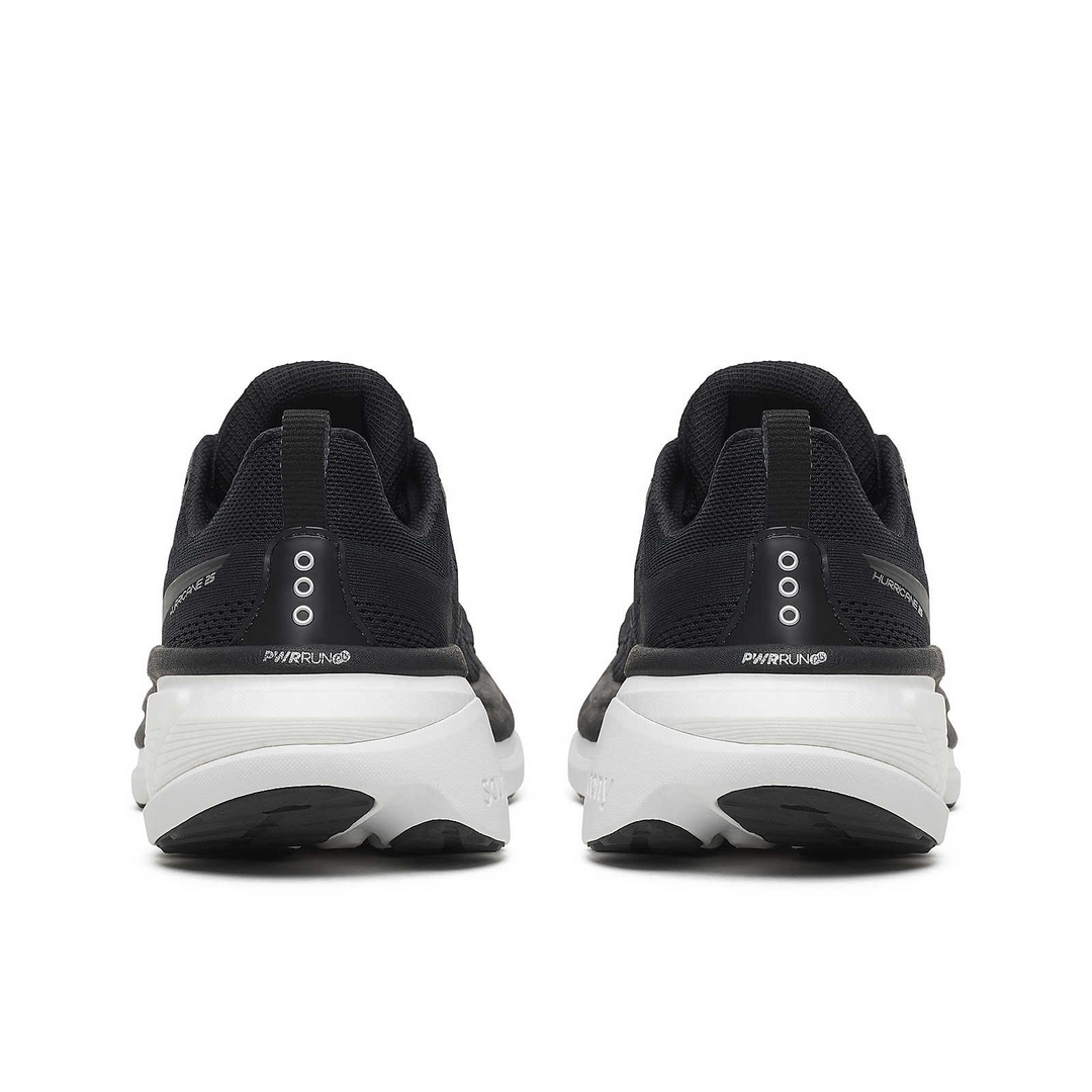 Saucony Mens Hurricane 25 Wide - 2E Width - Black/White - Stability - AW25