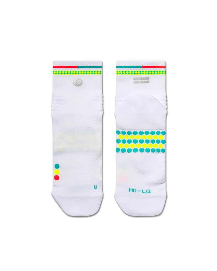 SHYU Racing Quarter Crew Socks - White/Polka/Reef
