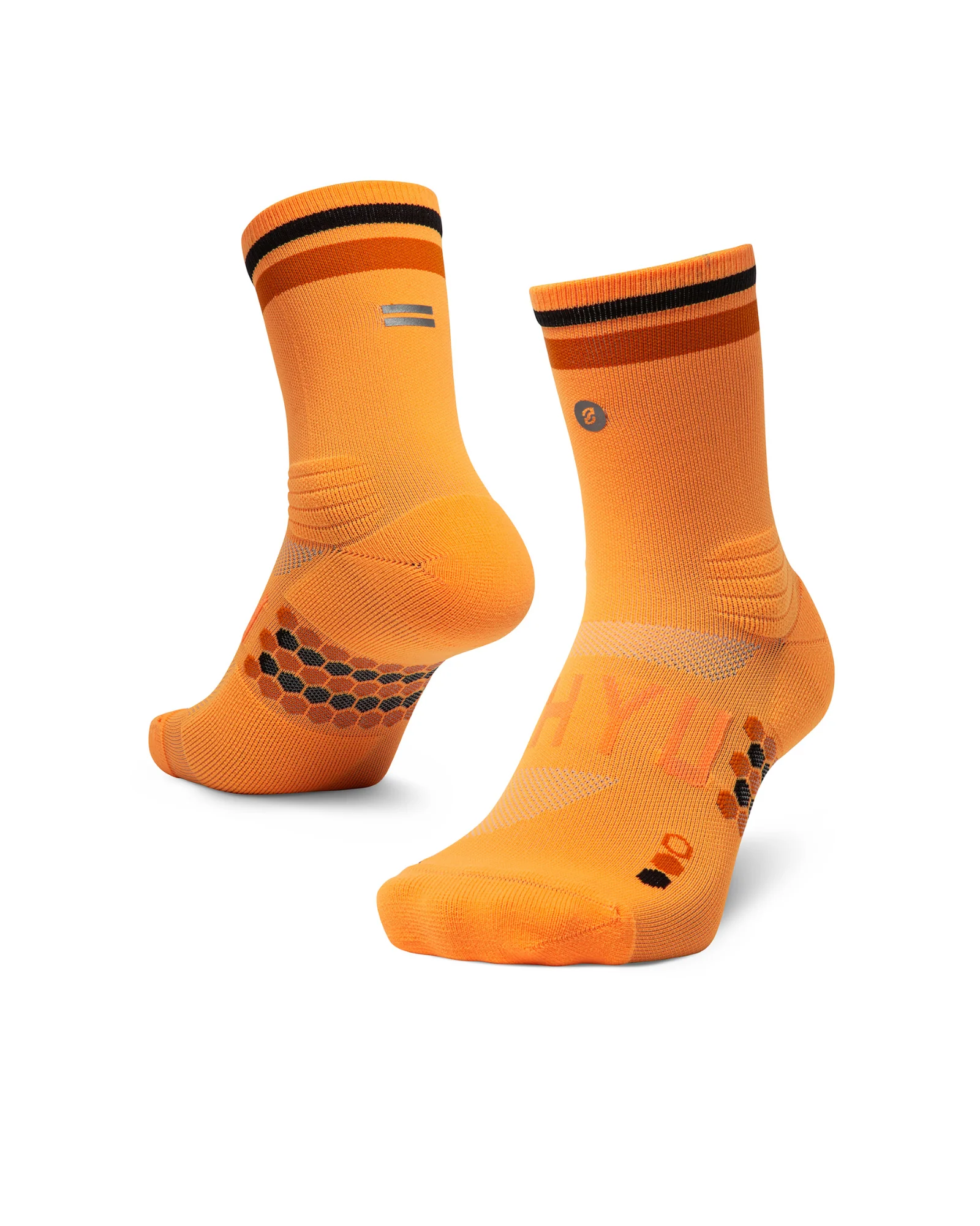 SHYU Racing Half Crew Socks - Orange/Pumpkin/Black