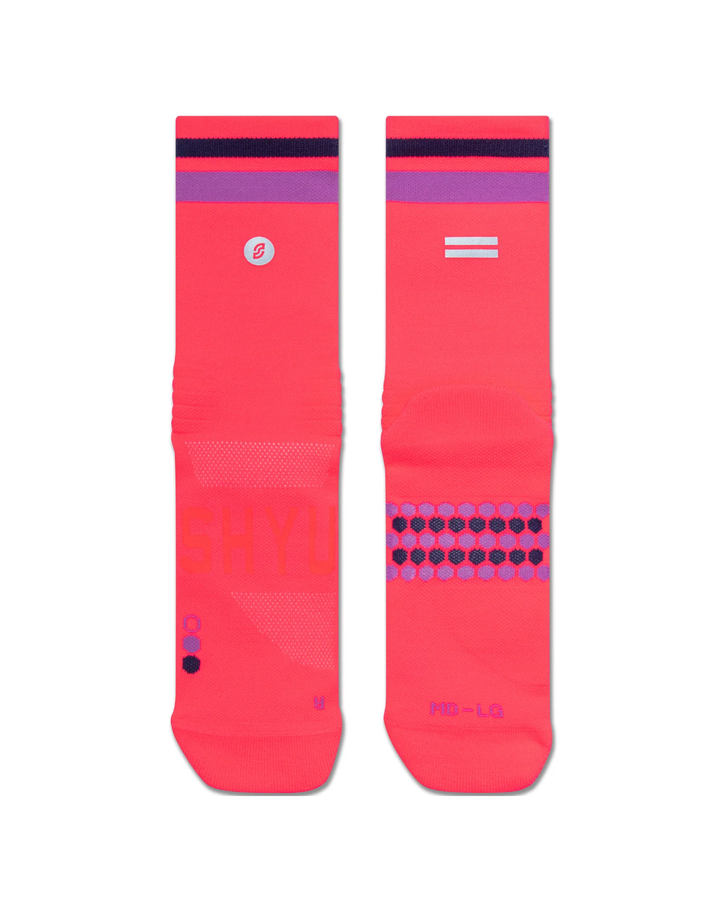 SHYU Racing Half Crew Socks - Cerise/Purple/Black