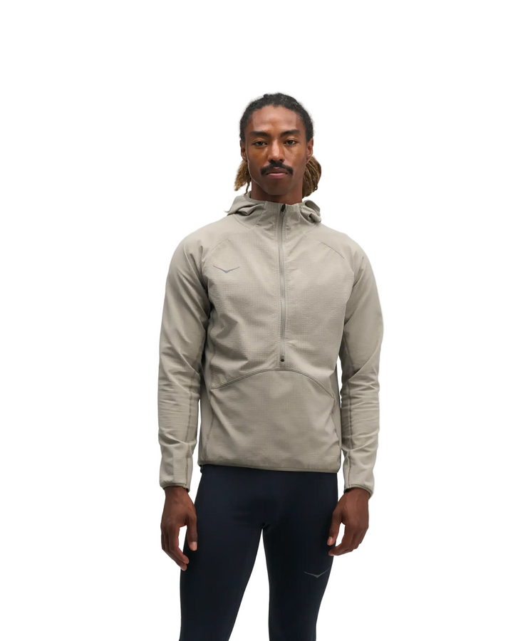 Hoka Mens Skyglow Half Zip - Pebble Grey - AW26