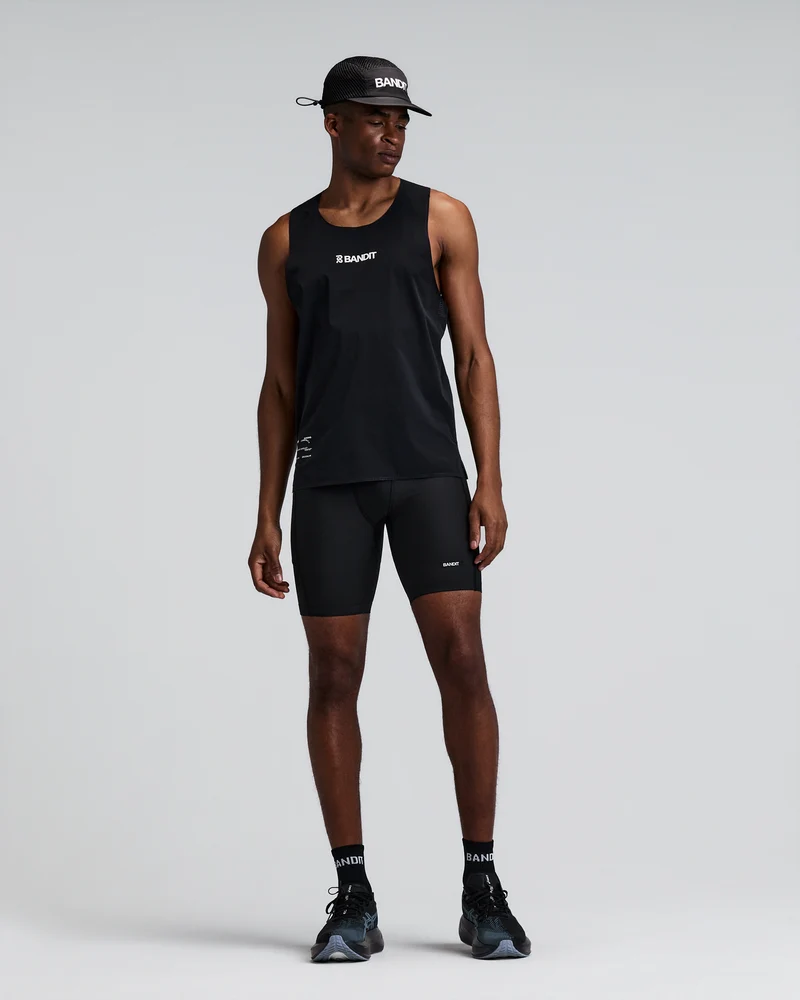 Bandit Mens Striped Cadence™  7" Pocket Half Tights - Black - AW26