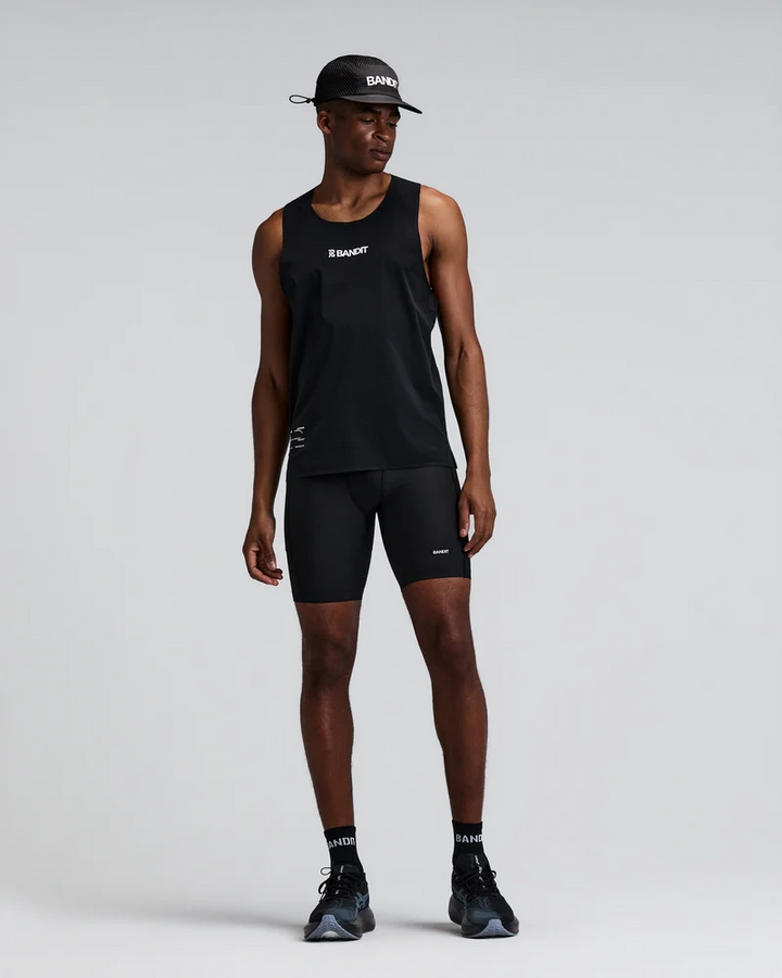 Bandit Mens Striped Cadence™  7" Pocket Half Tights - Black - AW26