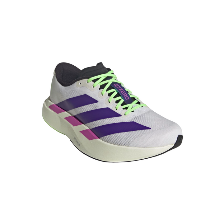 Adidas Womens Adizero Evo SL - White/Collegiate Purple/Lime Burst - Neutral - AW25