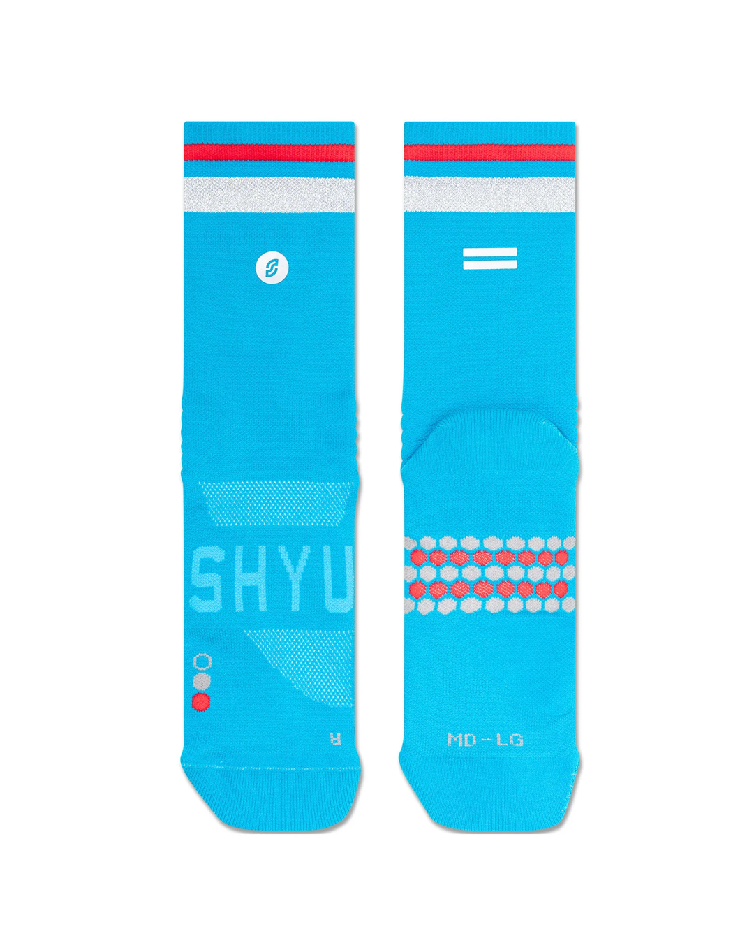 SHYU Racing Half Crew Socken – Saphir/Chrom/Rot